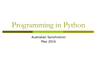 Programming in Python