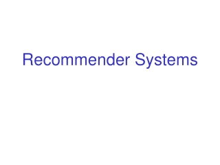 Recommender Systems