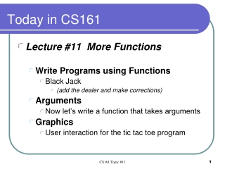 Today in CS161