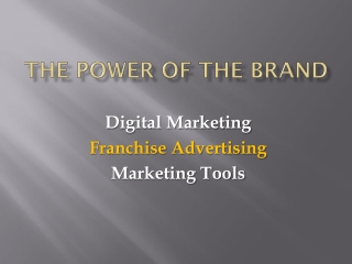 Digital Marketing Franchise Advertising Marketing Tools