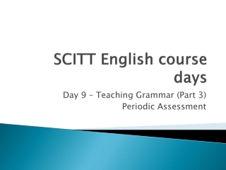SCITT English course days