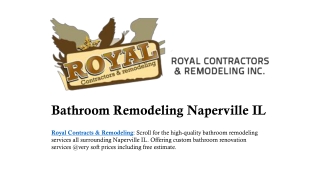 Bathroom Remodeling Naperville IL