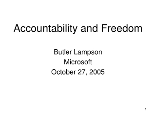 Accountability and Freedom