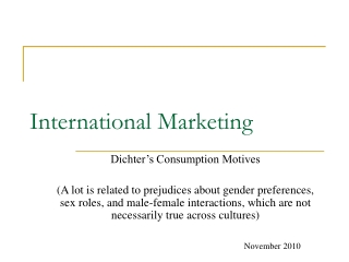 International Marketing