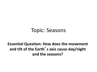 Topic: Seasons