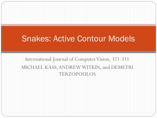 Snakes: Active Contour Models