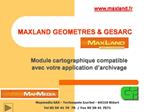 MAXLAND GEOMETRES GESARC