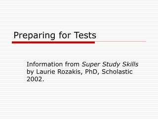 Preparing for Tests