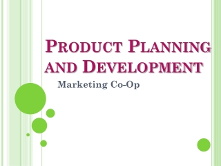 Product Planning and Development