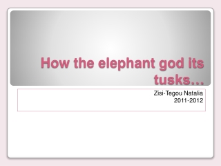 How the elephant god its tusks…