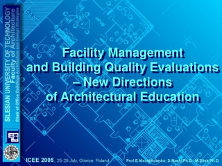Facility Management and Building Quality Evaluations – New Directions of Architectural Education