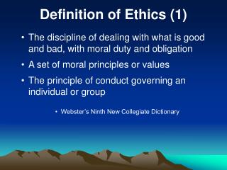 Definition of Ethics (1)