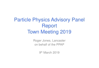 Particle Physics Advisory Panel Report Town Meeting 2019