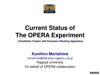 Current Status of The OPERA Experiment