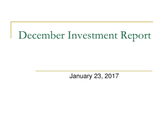 December Investment Report
