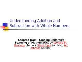Understanding Addition and Subtraction with Whole Numbers