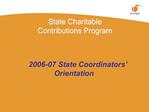 State Charitable Contributions Program