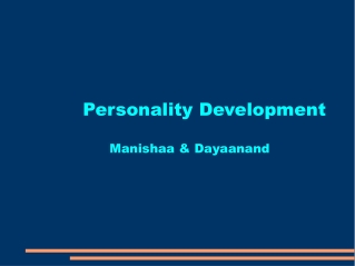 Personality Development Manishaa &amp; Dayaanand