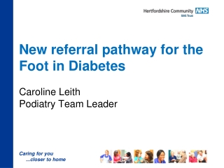 New referral pathway for the Foot in Diabetes Caroline Leith Podiatry Team Leader