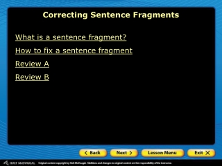 Correcting Sentence Fragments