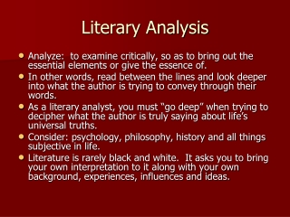 Literary Analysis