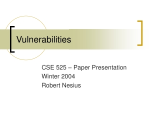 Vulnerabilities