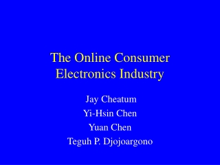 The Online Consumer Electronics Industry