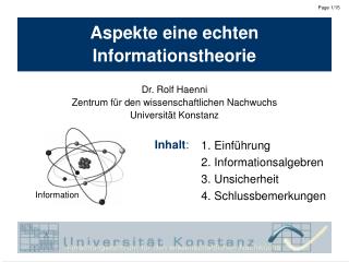 Aspekte eine echten Informationstheorie