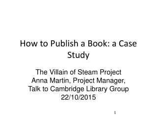 How to Publish a Book: a Case Study