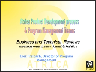 Business and Technical Reviews meetings organization, format &amp; logistics