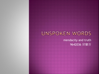 Unspoken words