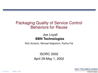 Packaging Quality of Service Control Behaviors for Reuse