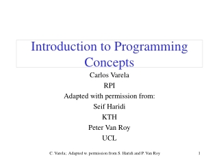 Introduction to Programming Concepts