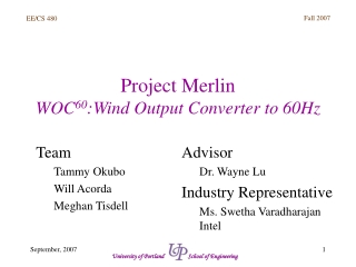 Project Merlin WOC 60 :Wind Output Converter to 60Hz