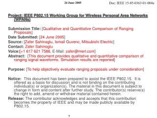 Project: IEEE P802.15 Working Group for Wireless Personal Area Networks (WPANs)