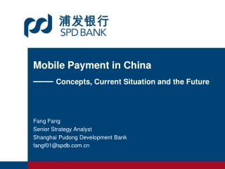 Fang Fang Senior Strategy Analyst Shanghai Pudong Development Bank fangf01@spdb