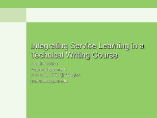 Integrating Service Learning in a Technical Writing Course