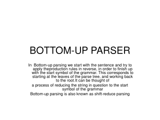 BOTTOM-UP PARSER