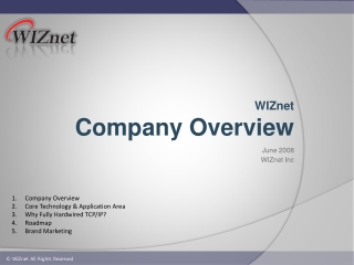 WIZnet Company Overview