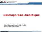 Gastropar sie diab tique