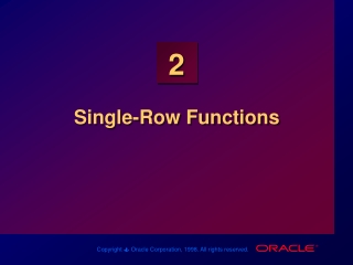 Single-Row Functions