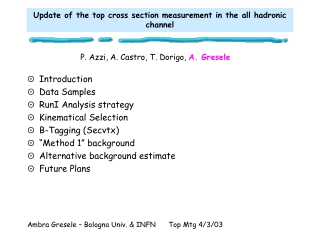 Update of the top cross section measurement in the all hadronic channel