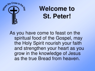 Welcome to St. Peter!