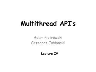 Multithread API’s
