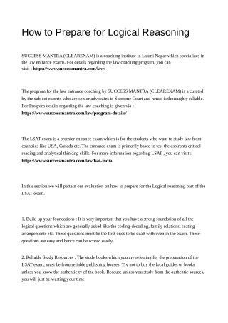 How to Prepare for Logical Reasoning