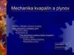 Mechanika kvapal n a plynov