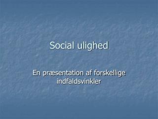 Social ulighed