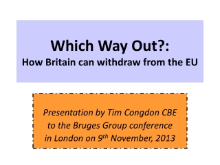 Which Way Out?: How Britain can withdraw from the EU