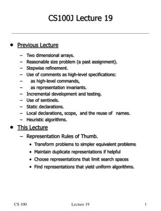 CS100J Lecture 19