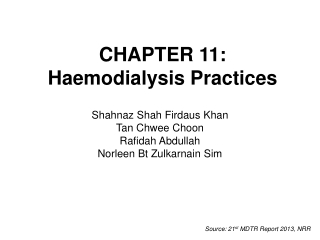 CHAPTER 11: Haemodialysis Practices